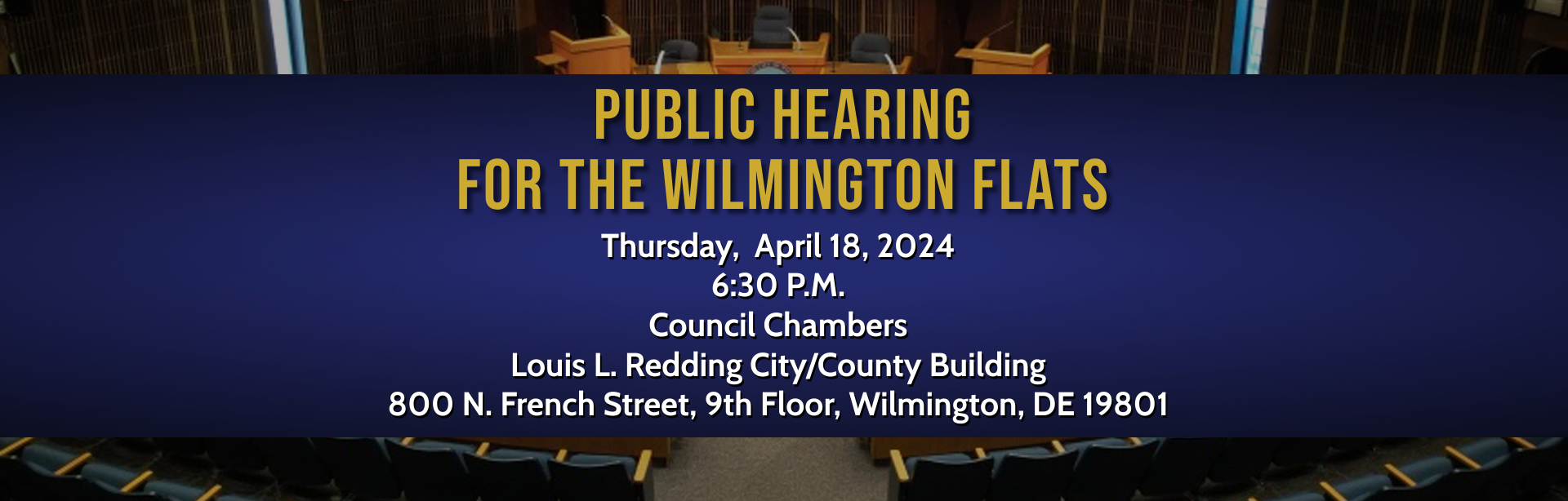 Banner for Wilminton Flats Public Hearing