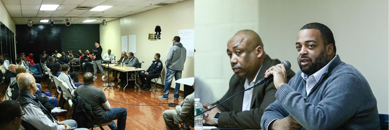 Councilman Turner at a community meeting addressing violent crime