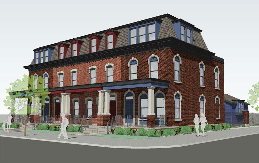 Artist rendering of townhomes at Walt's Way, Vandever Ave. Wilmington, DE